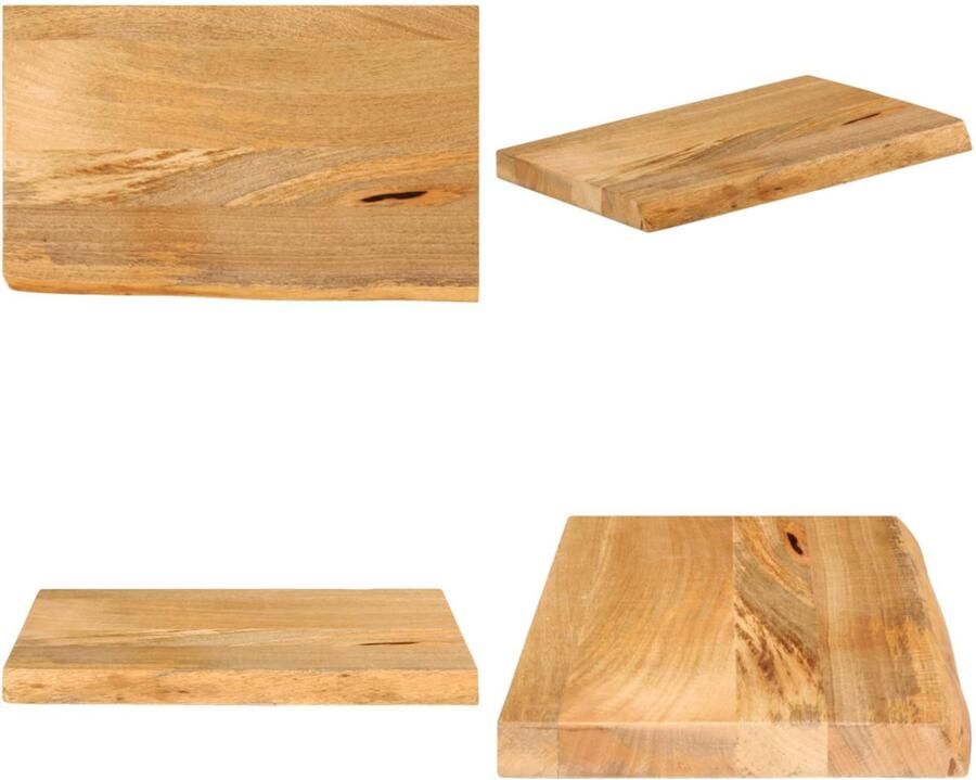 VidaXL Tafelblad met natuurlijke rand 60x30x2 5 cm massief mangohout Tafelblad Tafelbladen Vervangend Tafelblad Meubelpaneel