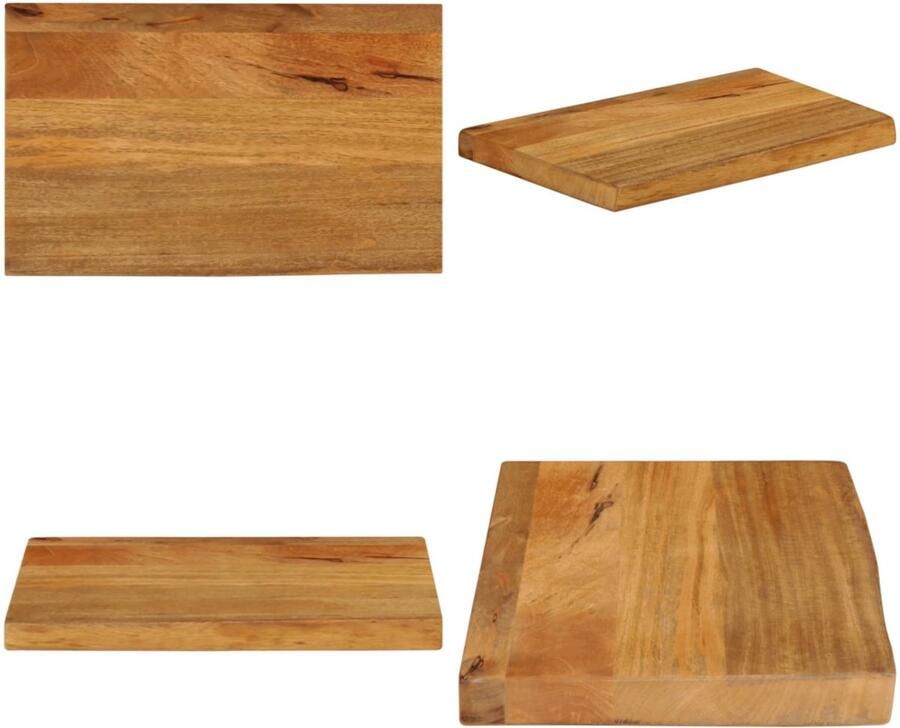 VidaXL Tafelblad met natuurlijke rand 60x30x3 8 cm massief mangohout Tafelblad Tafelbladen Vervangend Tafelblad Meubelpaneel
