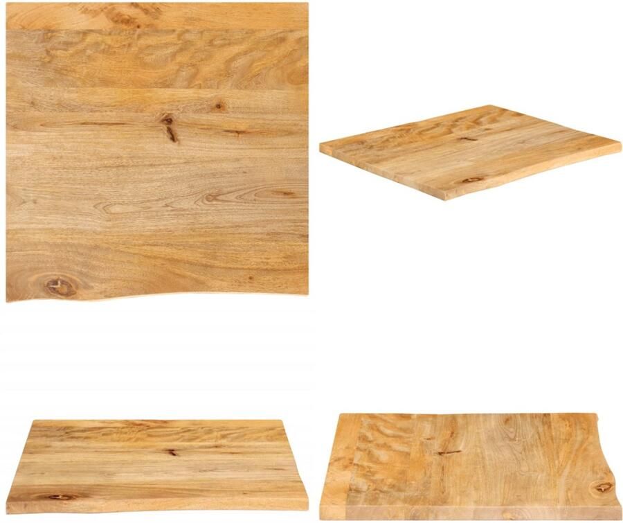 VidaXL Tafelblad met natuurlijke rand 60x60x2 5 cm massief mangohout Tafelblad Tafelbladen Vervangend Tafelblad Meubelpaneel
