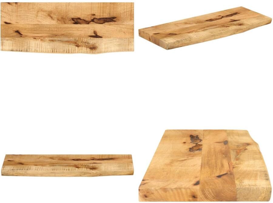 VidaXL Tafelblad met natuurlijke rand 70x30x2 5 cm massief mangohout Tafelblad Tafelbladen Vervangend Tafelblad Meubelpaneel