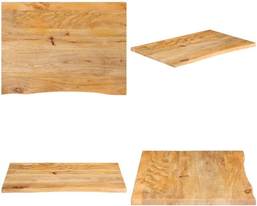 VidaXL Tafelblad met natuurlijke rand 70x60x2 5 cm massief mangohout Tafelblad Tafelbladen Vervangend Tafelblad Meubelpaneel