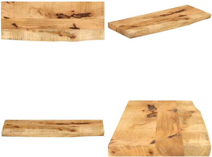 VidaXL Tafelblad met natuurlijke rand 80x30x3 8 cm massief mangohout Tafelblad Tafelbladen Vervangend Tafelblad Meubelpaneel