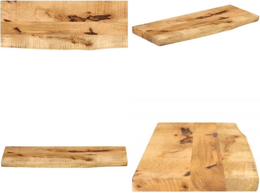 VidaXL Tafelblad met natuurlijke rand 90x20x2 5 cm massief mangohout Tafelblad Tafelbladen Vervangend Tafelblad Meubelpaneel