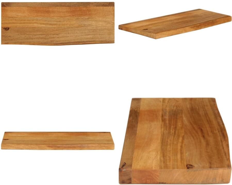 VidaXL Tafelblad met natuurlijke rand 90x20x3 8 cm massief mangohout Tafelblad Tafelbladen Vervangend Tafelblad Meubelpaneel