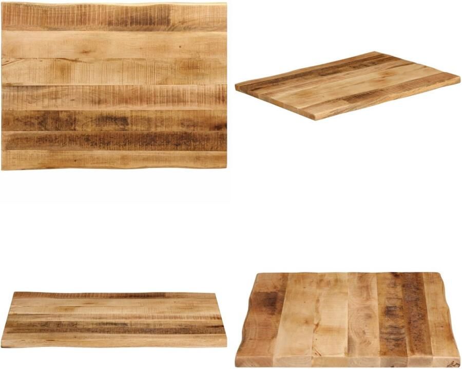 VidaXL Tafelblad met natuurlijke rand 90x60x3 8 cm massief mangohout Tafelblad Tafelbladen Vervangend Tafelblad Meubelpaneel