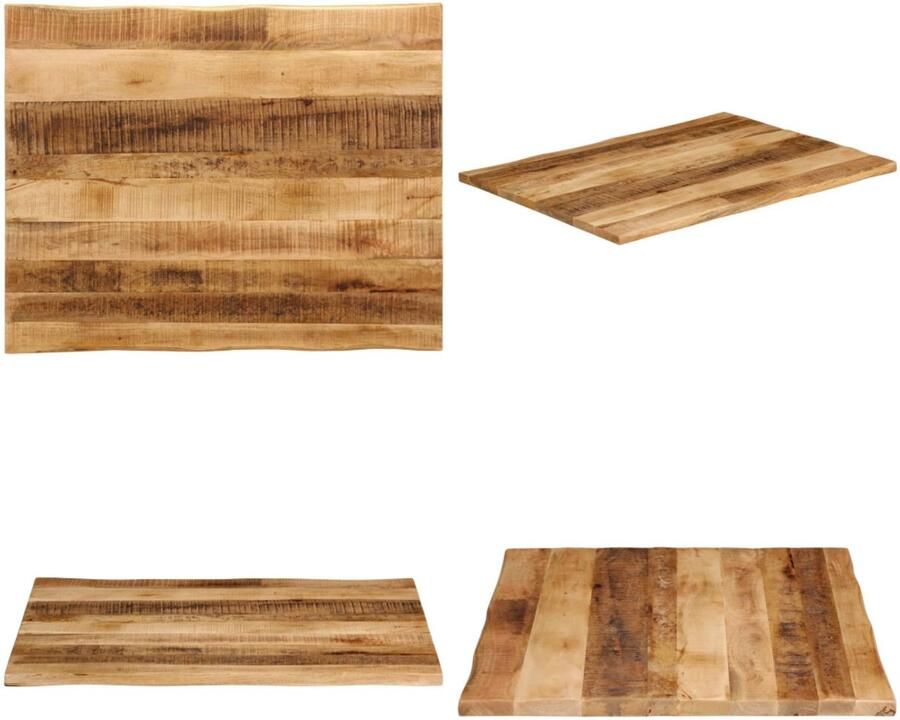 VidaXL Tafelblad met natuurlijke rand 90x80x2 5 cm massief mangohout Tafelblad Tafelbladen Vervangend Tafelblad Meubelpaneel