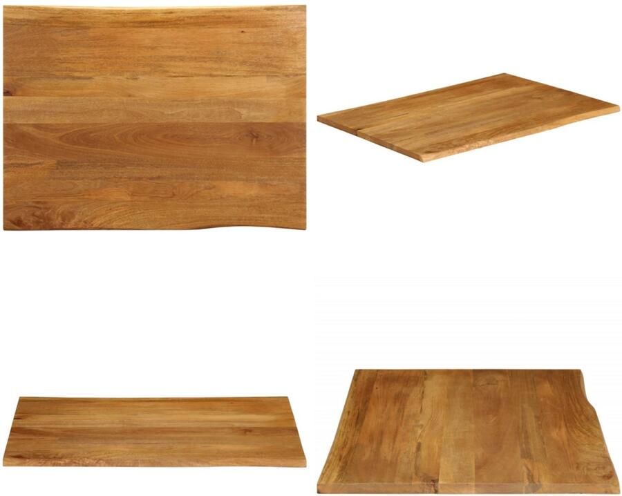 VidaXL Tafelblad met natuurlijke rand 90x80x2 5 cm massief mangohout Tafelblad Tafelbladen Vervangend Tafelblad Meubelpaneel