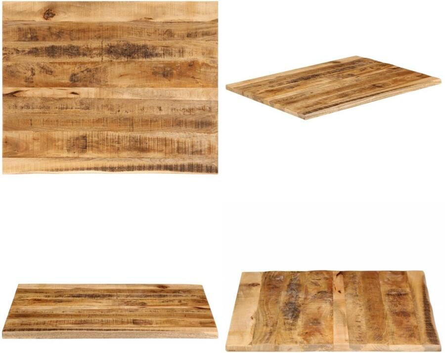 VidaXL Tafelblad met natuurlijke rand 90x80x3 8 cm massief mangohout Tafelblad Tafelbladen Vervangend Tafelblad Meubelpaneel