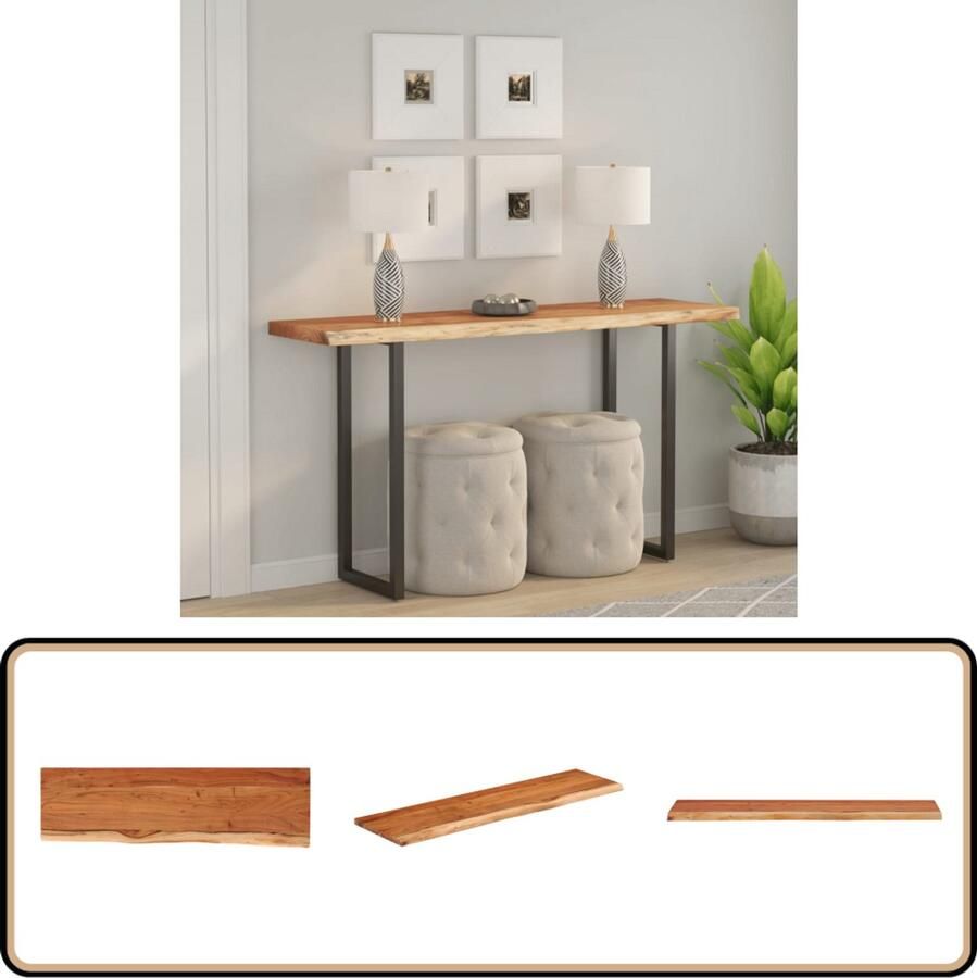 VidaXL Tafelblad Natuurlijke Rand 120x40 cm Acaciahout Houten Tafelblad Acacia Hout Tafelblad Vervangen Bartafel Blad Bijzettafel Blad