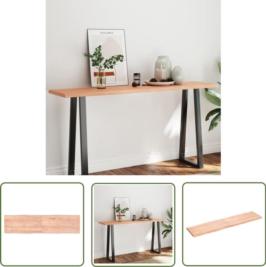 VidaXL Tafelblad Natuurlijke Rand 160x40 cm Eikenhout Tafelblad Eikenhout Eikenhouten Tafelblad Massief Eikenhout Tafelblad Vervangen Salontafel Eetkamertafel Vintage Tafelblad Landelijke Tafel