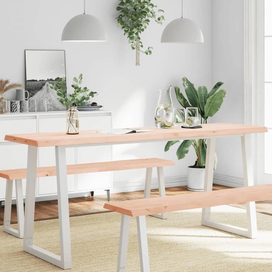 VidaXL Tafelblad Massief Eikenhout 180x50 cm Eikenhouten Tafelblad Vervangen Eikenhout Massief Hout Vintage Tafelblad Landelijke Tafel Eetkamertafel Salontafel - Foto 2