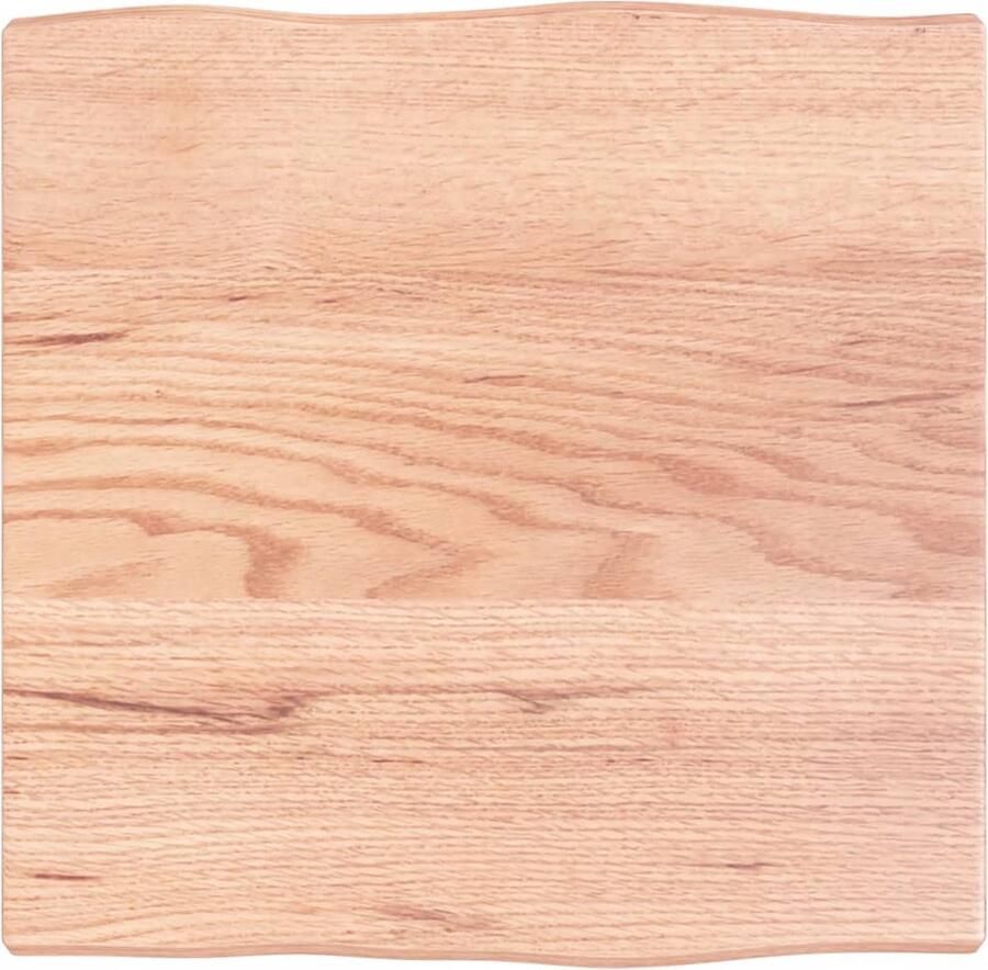 VidaXL Tafelblad Natuurlijke Rand 40x40 cm Eikenhout Eikenhouten Tafelblad Vervangen Massief Eikenhout Vintage Tafelblad Industriele Tafelblad Handmade Tafelblad Bruine Tafelblad