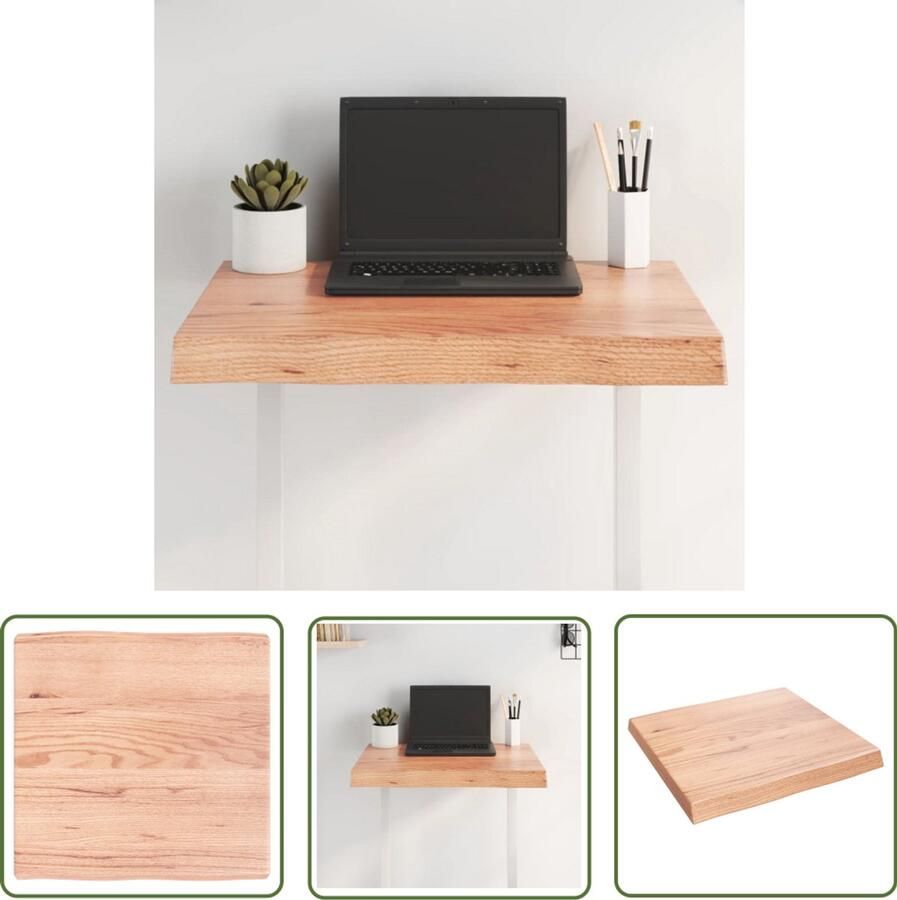 VidaXL Tafelblad Natuurlijke Rand 60x60 cm Eikenhout Houten Tafelblad Eikenhout Tafelblad Tafellamp Salontafel Eetkamerstoel Keukenmeubel Meubilair