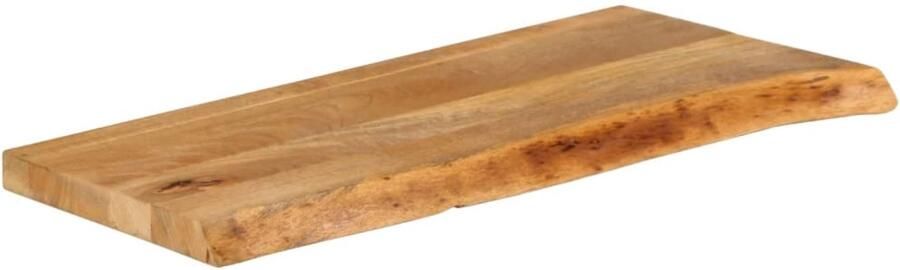 The Living Store Tafelblad met natuurlijke rand 70x30x2 5 cm massief mangohout Mangohouten Tafelblad Tafeltje Vintage Tafelblad Naturel Tafelblad Handgemaakt Tafelblad - Foto 2