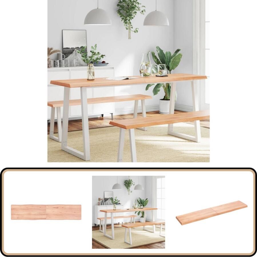 VidaXL Tafelblad Natuurlijke Rand Eikenhout 180x40 cm Tafelblad Eikenhout Eikenhouten Tafelblad Vintage Tafelblad Industrieel Tafelblad Salontafelblad Eetkamertafelblad Tafelscherm