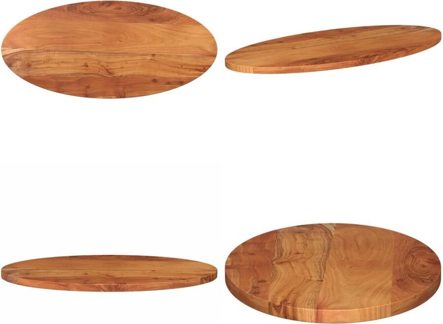 VidaXL Tafelblad ovaal 100x40x3 8 cm massief acaciahout Tafelblad Tafelbladen Vervangend Tafelblad Meubelpaneel