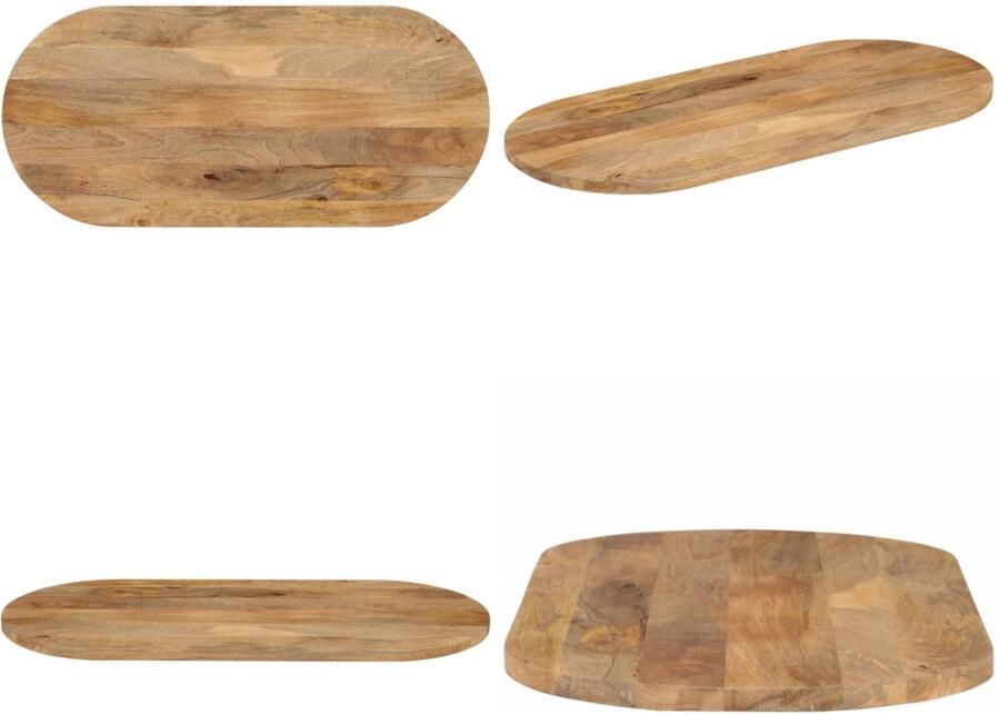 VidaXL Tafelblad ovaal 100x50x2 5 cm massief mangohout Tafelblad Tafelbladen Vervangend Tafelblad Meubelpaneel