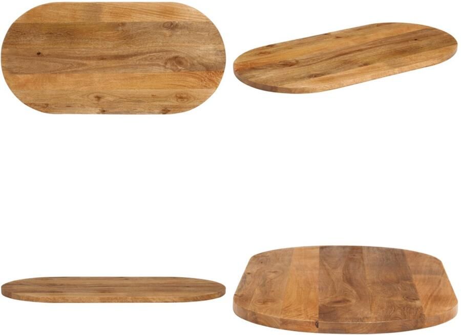 VidaXL Tafelblad ovaal 100x50x2 5 cm massief mangohout Tafelblad Tafelbladen Vervangend Tafelblad Meubelpaneel