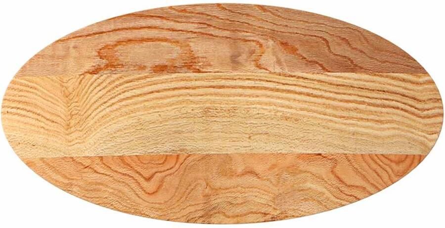 VidaXL Tafelblad Ovaal 100x50x2 cm Massief Eikenhout