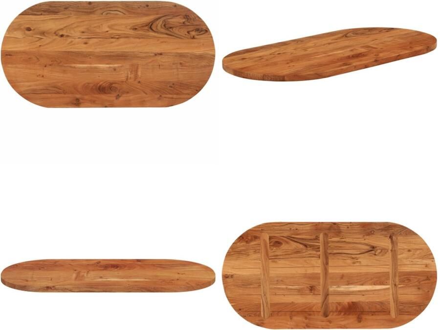 VidaXL Tafelblad ovaal 120x60x2 5 cm massief acaciahout Tafelblad Tafelbladen Vervangend Tafelblad Meubelpaneel