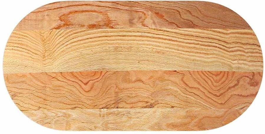 VidaXL Tafelblad Ovaal 120x60x2 cm Massief Eikenhout Eikenhouten Tafelblad Oval Tafellaar Salontafelblad Massief Eikenhout Vintage Tafel - Foto 2