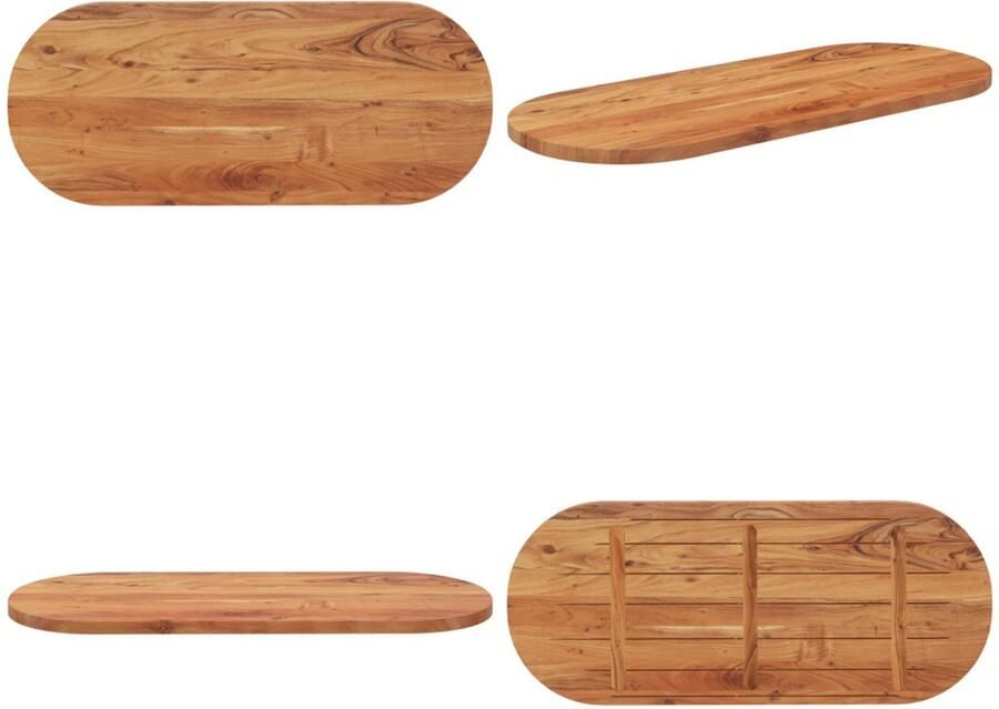 VidaXL Tafelblad ovaal 140x60x2 5 cm massief acaciahout Tafelblad Tafelbladen Vervangend Tafelblad Meubelpaneel