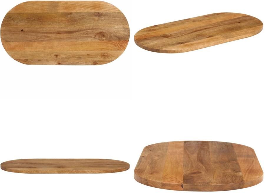 VidaXL Tafelblad ovaal 140x60x3 8 cm massief mangohout Tafelblad Tafelbladen Vervangend Tafelblad Meubelpaneel
