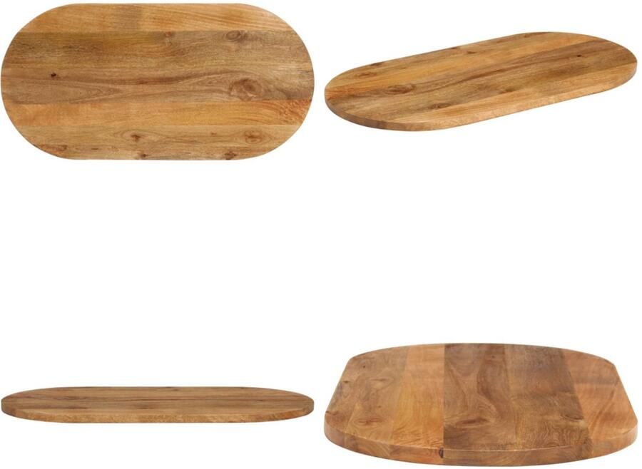 VidaXL Tafelblad ovaal 80x40x2 5 cm massief mangohout Tafelblad Tafelbladen Vervangend Tafelblad Meubelpaneel