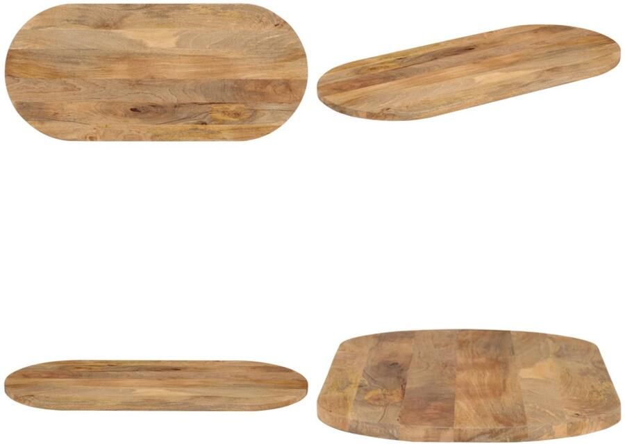 VidaXL Tafelblad ovaal 80x40x2 5 cm massief mangohout Tafelblad Tafelbladen Vervangend Tafelblad Meubelpaneel