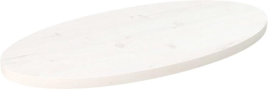 VidaXL Tafelblad Ovaal 80x40x2 5 cm Wit Tafelblad Grenenhout Wit Vintage Industrieel Design Salontafel Bijzettafel Eetkamerstoel Decoratief
