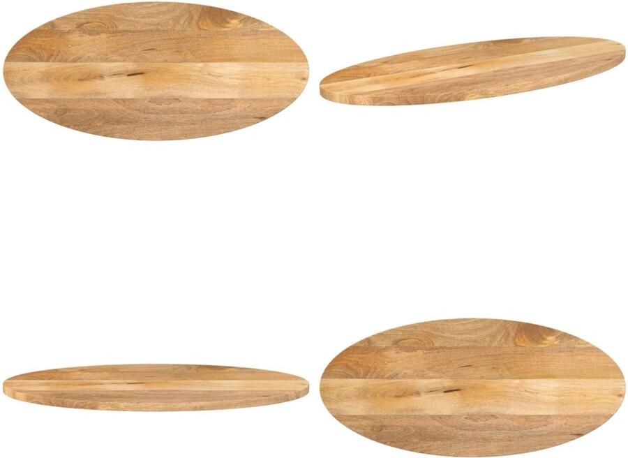 VidaXL Tafelblad ovaal 90x40x2 5 cm massief mangohout Tafelblad Tafelbladen Vervangend Tafelblad Meubelpaneel