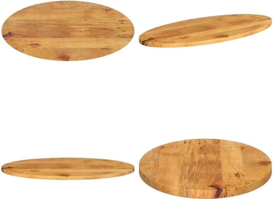 VidaXL Tafelblad ovaal 90x40x2 5 cm massief mangohout Tafelblad Tafelbladen Vervangend Tafelblad Meubelpaneel