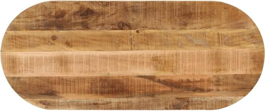 VidaXL The Living Store Tafelblad ovaal 140x60x2 5 cm massief ruw mangohout Tafelblad Mangohout Oval Rustic Design Vintage Stijl