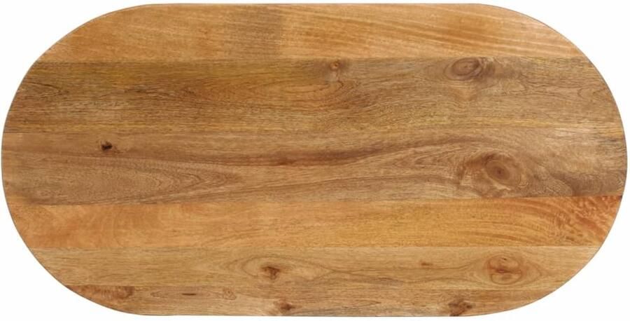 The Living Store Tafelblad ovaal 110x50x2 5 cm massief mangohout Tafelblad Mangohout Oval Rustic Design Vintage Stijl