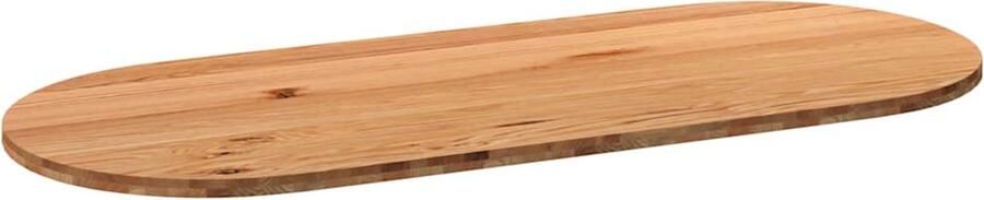VidaXL Tafelblad Ovaal Massief Eikenhout 240x100 cm Eikenhouten Tafelblad Ovale Tafel Eetkamertafel Grote Tafel Massief Eikenhout