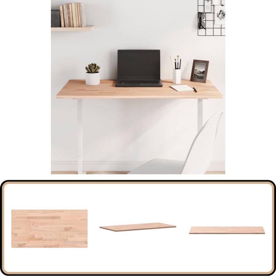 VidaXL Tafelblad Rechthoekig 100x50 cm Beukenhout Massief Hout Tafelblad Buitenkamer Tafelblad Eetkamertafel Salontafel Barkruk - Foto 2