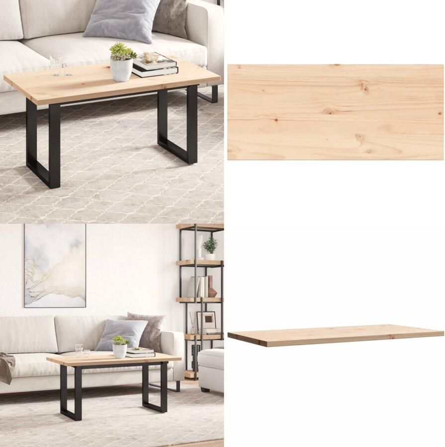VidaXL Tafelblad rechthoekig 100x50x2 5 cm massief grenenhout Tafelblad Tafelbladen Vervangend Tafelblad Meubelpaneel