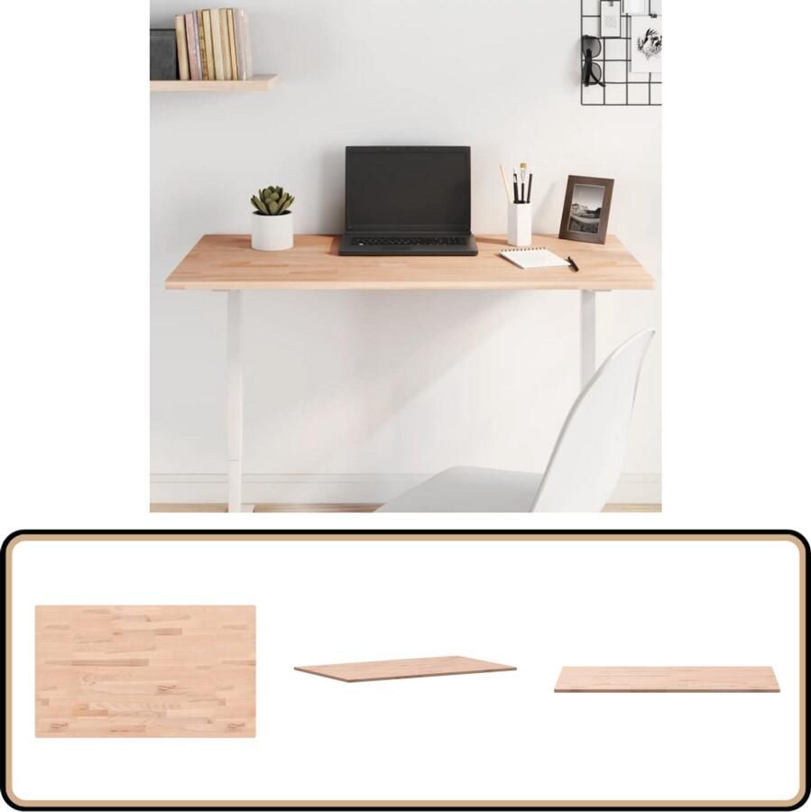 VidaXL Tafelblad Rechthoekig 100x60 cm Massief Beuken Houten Tafelblad Beukenhout Tafelblad Vervangen Rechthoekig Tafelblad Salontafelblad Barkruk