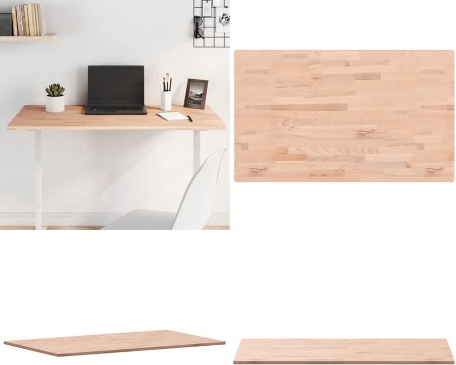 VidaXL Tafelblad rechthoekig 100x60x1 5 cm massief beukenhout Tafelblad Tafelbladen Vervangend Tafelblad Meubelpaneel