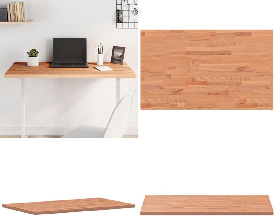 VidaXL Tafelblad rechthoekig 100x60x2 5 cm massief beukenhout Tafelblad Tafelbladen Vervangend Tafelblad Meubelpaneel