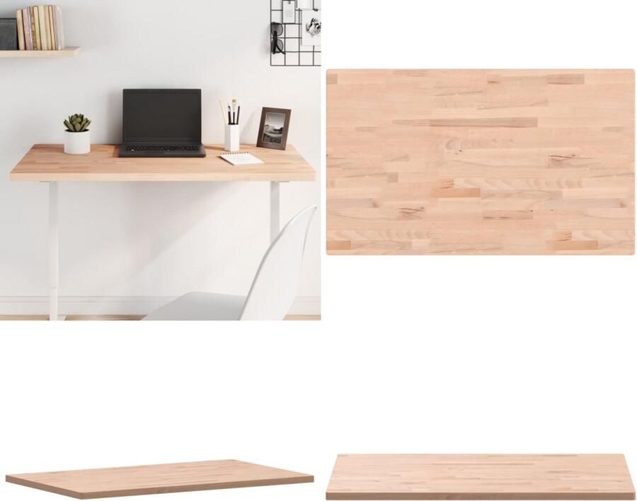 VidaXL Tafelblad rechthoekig 100x60x2 5 cm massief beukenhout Tafelblad Tafelbladen Vervangend Tafelblad Meubelpaneel