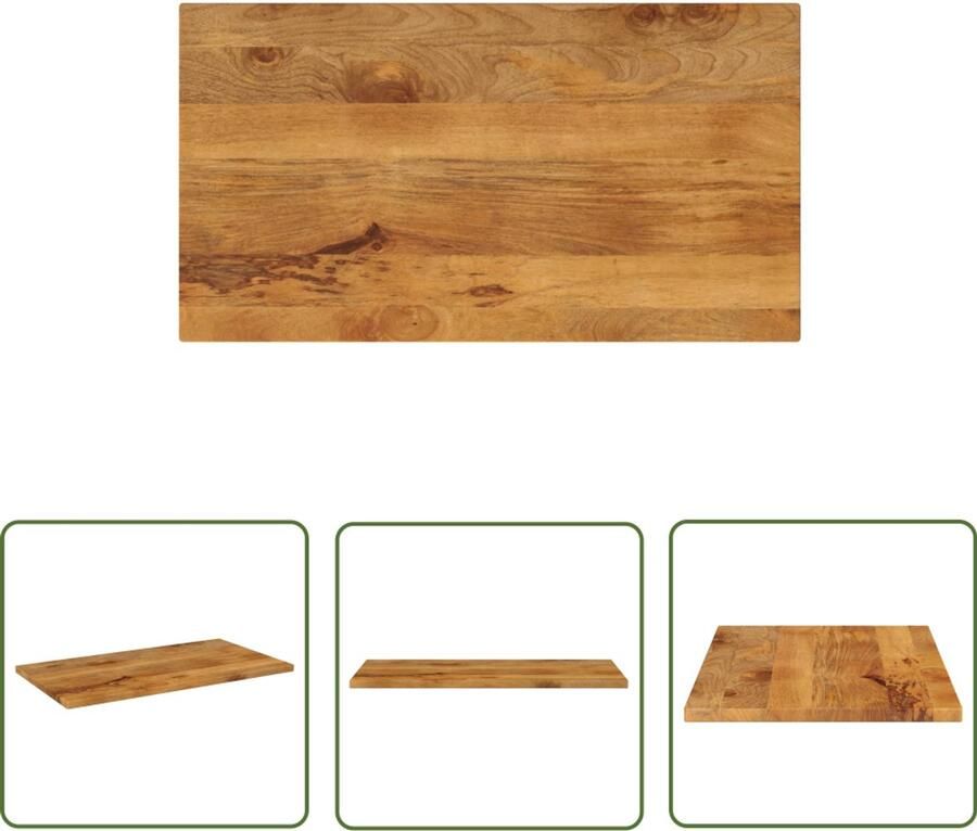 VidaXL Tafelblad rechthoekig 100x60x2 5 cm massief mangohout Houten Tafelblad Mangohout Tafelblad Eiken Kleur Tafelblad Vervangen Eetkamer Set