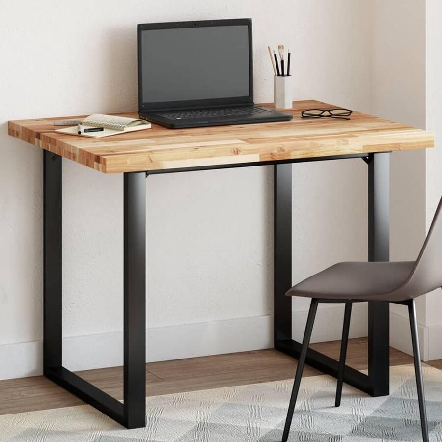 VidaXL The Living Store Tafelblad rechthoekig 100x80x4 cm massief acaciahout Houten Tafelblad Acacia Hout Rechte Tafel Eetkamertafel Salontafel