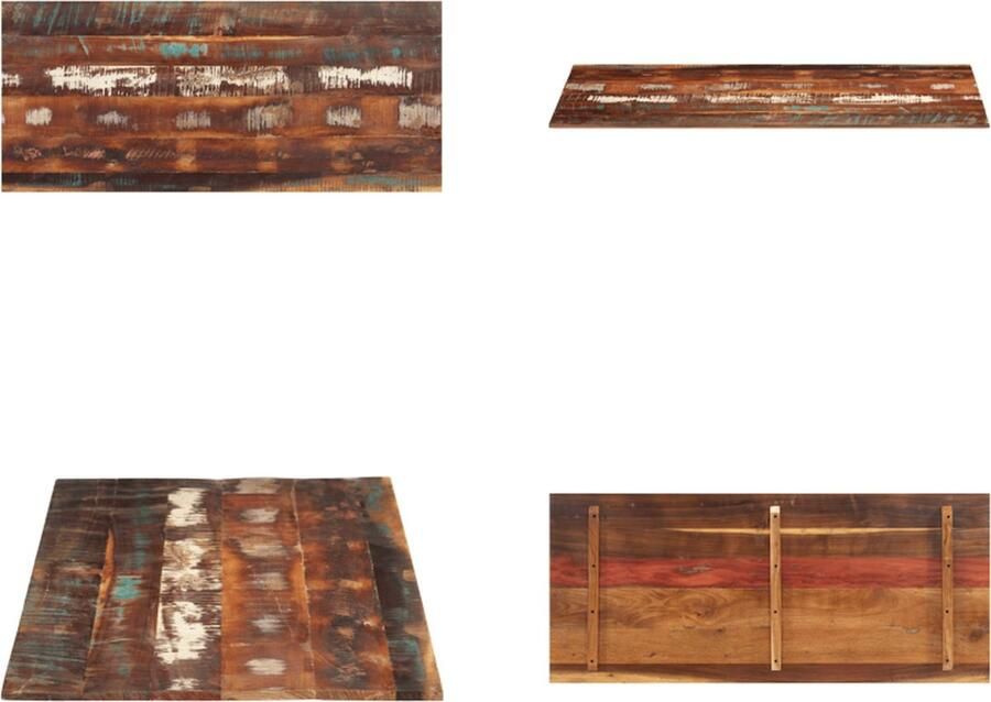 VidaXL Tafelblad rechthoekig 15-16 mm 60x140cm massief gerecycled hout Tafelblad Tafelbladen Vervangende Tafelblad Vervangende Tafelbladen - Foto 2