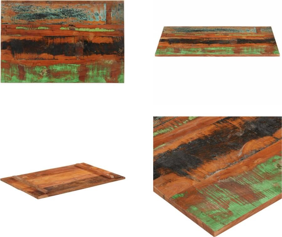 VidaXL Tafelblad rechthoekig 15-16 mm 60x90 cm massief gerecycled hout Tafelblad Tafelbladen Vervangende Tafelblad Vervangende Tafelbladen