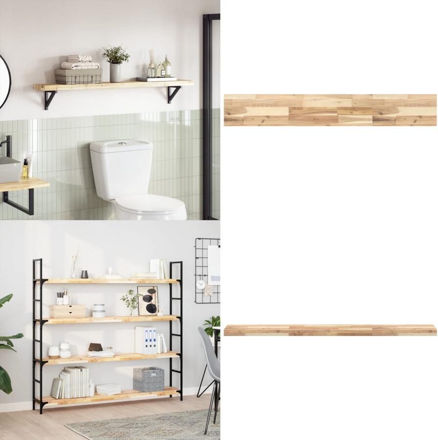 VidaXL The Living Store Tafelblad rechthoekig 160x20x4 cm massief acaciahout Tafelblad Acacia Houten Tafelblad Tweedehands Tafelblad Vintage Tafelblad Industrieel Tafelblad - Foto 3