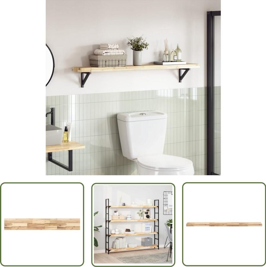 VidaXL The Living Store Tafelblad rechthoekig 160x20x4 cm massief acaciahout Tafelblad Acacia Houten Tafelblad Tweedehands Tafelblad Vintage Tafelblad Industrieel Tafelblad - Foto 2