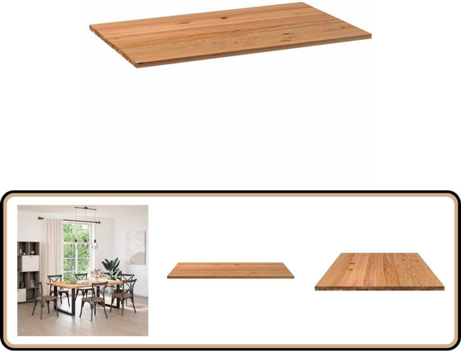VidaXL Tafelblad Rechthoekig 200x120x4 cm Massief Eikenhout Eikenhouten Tafelblad Rechte Tafel Grote Tafel Eettafelblad Salontafelblad