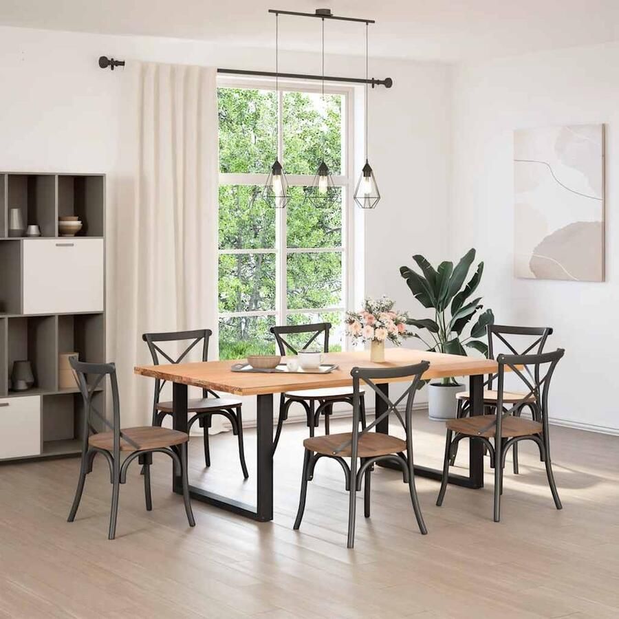 VidaXL Tafelblad Rechthoekig 200x120x4 cm Massief Eikenhout Eikenhouten Tafelblad Rechte Tafel Grote Tafel Eettafelblad Salontafelblad - Foto 2