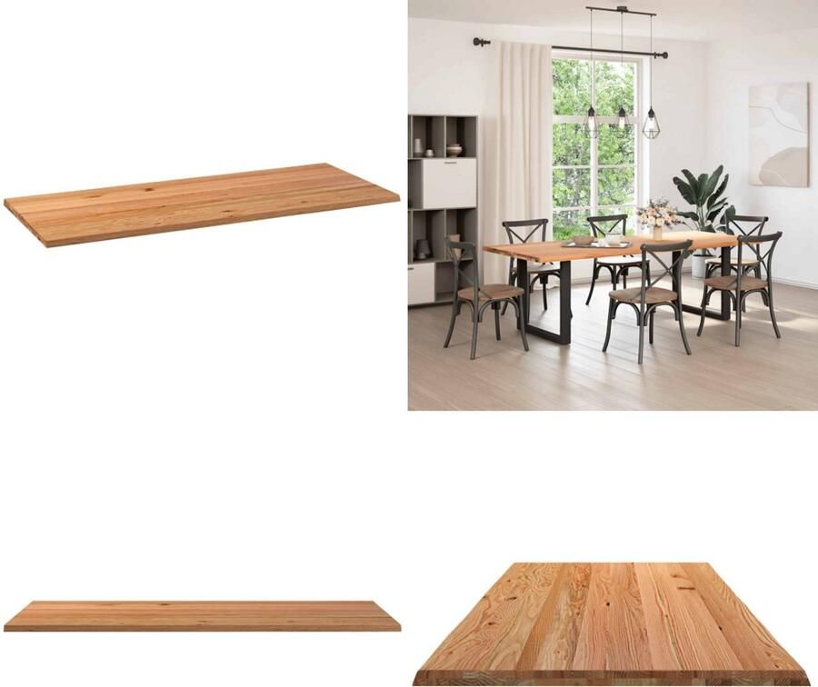 VidaXL Tafelblad rechthoekig 240x100x4 2 cm eikenhout lichtbruin Tafelblad Tafelbladen Eettafelblad Eetkamer Tafelblad